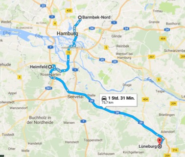 Karte Barmbek-Heimfeld-Lüneburg